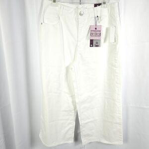 NWT Gloria Vanederbilt Womens 8‎ White High Rise Wide Leg Crop Culotte Jeans